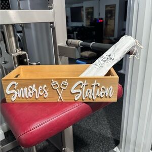 Wooden S'mores Box / Smores sticks / camping / kitchen / serveware/ wooden box